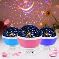 Starry Sky Night Light Projector – 360° Rotating LED Star Lamp with 8 Color Modes for Babies & Kids