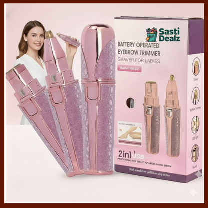 Beauty 2-in-1 Electric Eyebrow Trimmer & Facial Hair Remover for Women
