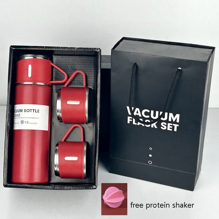 500ml Stainless Steel Vacuum Bottle Set | Hot & Cold Water Thermos (3pcs + 2 Cups)