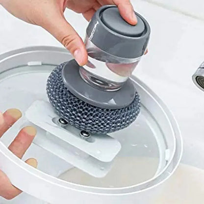 Dish Soap Dispenser with Scrubber – Kitchen Dishwashing Brush & Cleaning Tool