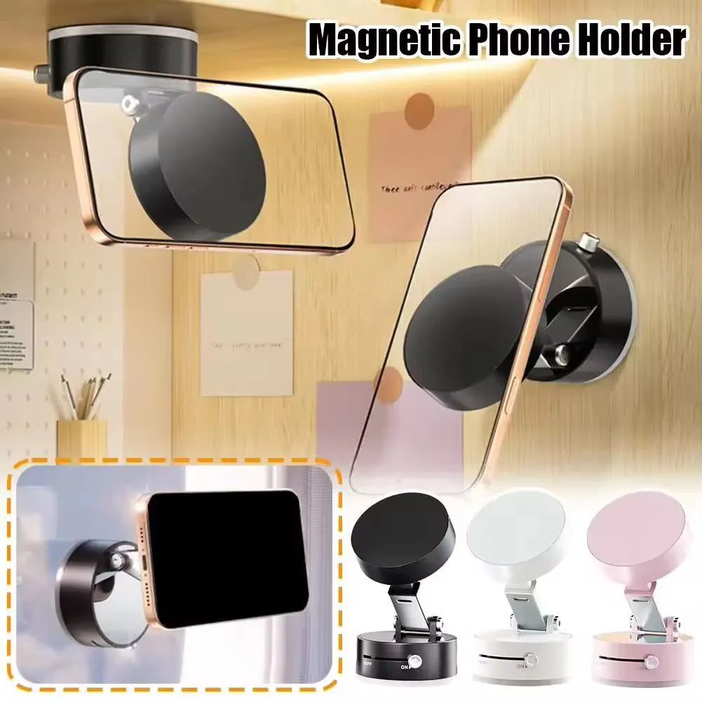 DAN TECHNOLOGY Vacuum Magnetic Suction Cup Swivel Stand – Universal Folding Mobile Phone Holder