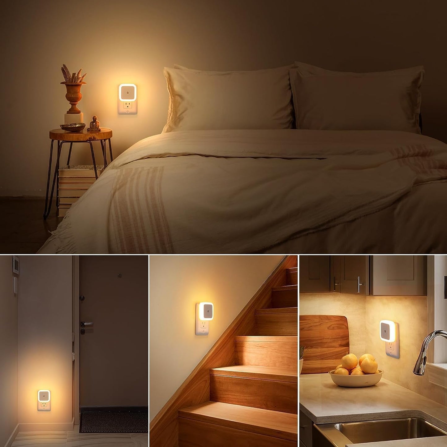 Sensor LED Night Light with Auto ON/OFF – Energy-Saving Soft Brightness Lamp for Bedroom, Kids Room & Hallways