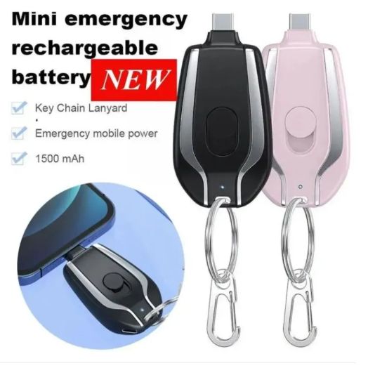 LEST Mini 1500mAh Keychain Power Bank | Fast Wireless Backup Charger for iPhone & Android
