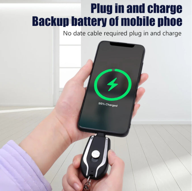 LEST Mini 1500mAh Keychain Power Bank | Fast Wireless Backup Charger for iPhone & Android