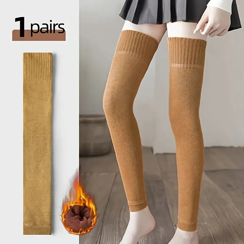 Warm Fleece-Lined OTK Socks for Male&Female– Soft & Cozy Leg Warmers
