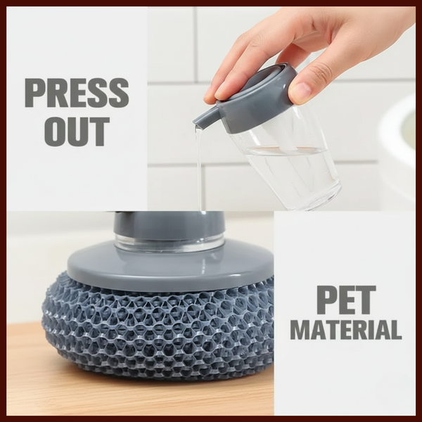 Dish Soap Dispenser with Scrubber – Kitchen Dishwashing Brush & Cleaning Tool