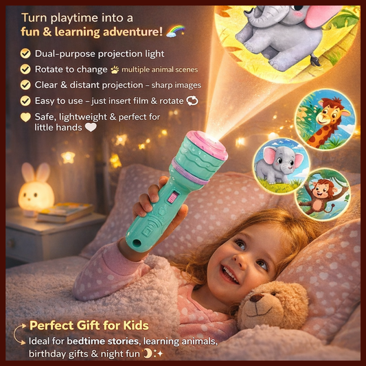 3-Slide Projector Flashlight Torch | Kids Educational Night Light Toy