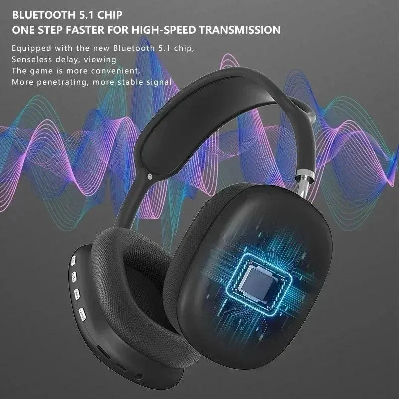 P9 Wireless Bluetooth Headphones with Mic – Noise Cancelling Stereo Sports & Gaming Headset