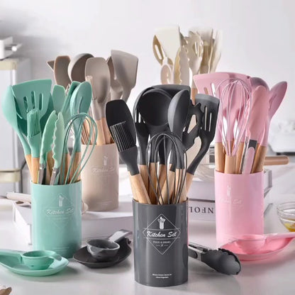 12 Pcs Silicone Kitchen Utensils – Heat-Resistant & BPA-Free Cooking Tools Set