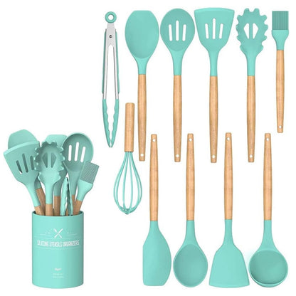 12 Pcs Silicone Kitchen Utensils – Heat-Resistant & BPA-Free Cooking Tools Set
