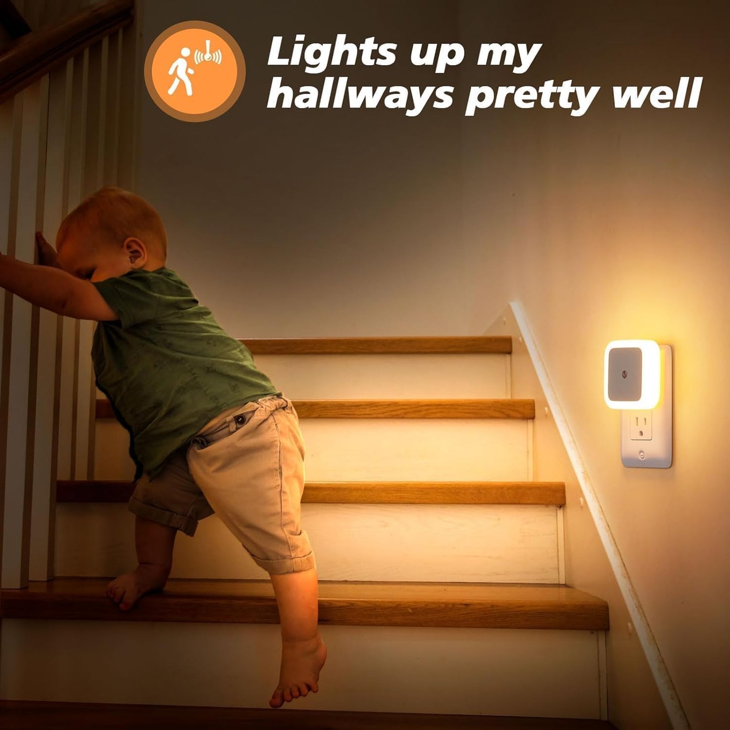 Sensor LED Night Light with Auto ON/OFF – Energy-Saving Soft Brightness Lamp for Bedroom, Kids Room & Hallways