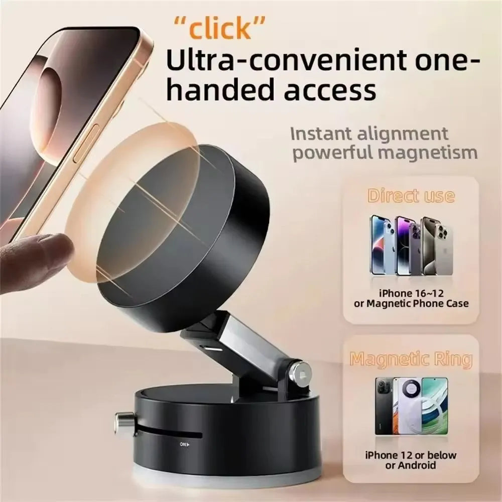 DAN TECHNOLOGY Vacuum Magnetic Suction Cup Swivel Stand – Universal Folding Mobile Phone Holder