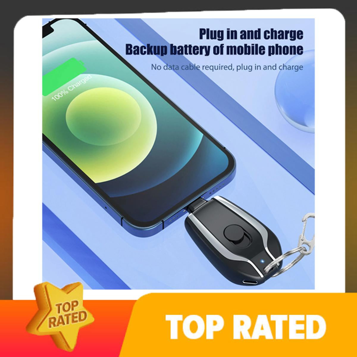 LEST Mini 1500mAh Keychain Power Bank | Fast Wireless Backup Charger for iPhone & Android