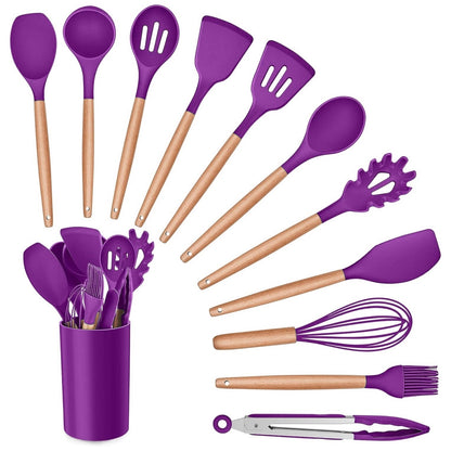 12 Pcs Silicone Kitchen Utensils – Heat-Resistant & BPA-Free Cooking Tools Set