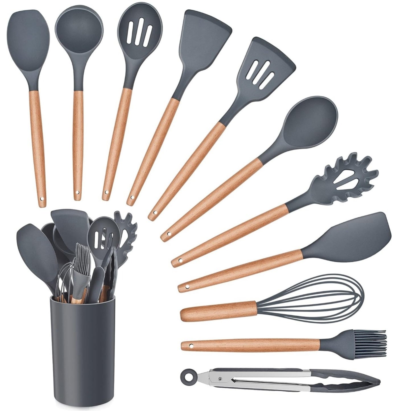 12 Pcs Silicone Kitchen Utensils – Heat-Resistant & BPA-Free Cooking Tools Set