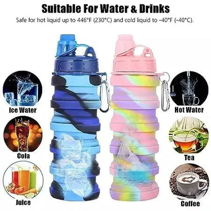 UltraSlim Foldable Silicone Water Bottle | Collapsible Travel Bottle