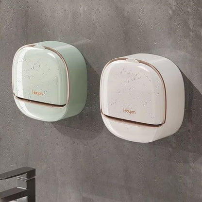 Wall-Mounted Soap Dish with Lid & Tray | Bathroom Organizer