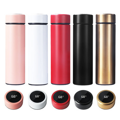Temperature Water Bottle, LED Temperature Display, Hot Cold Vacuum Flasks, stainless Steel Thermos, LED 500ML Smart Thermos