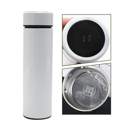 Temperature Water Bottle, LED Temperature Display, Hot Cold Vacuum Flasks, stainless Steel Thermos, LED 500ML Smart Thermos