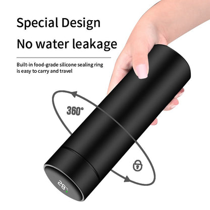 Temperature Water Bottle, LED Temperature Display, Hot Cold Vacuum Flasks, stainless Steel Thermos, LED 500ML Smart Thermos