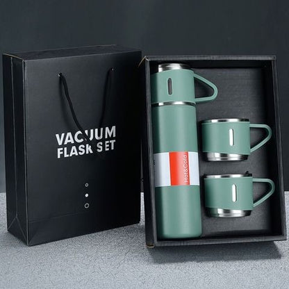 500ml Stainless Steel Vacuum Bottle Set | Hot & Cold Water Thermos (3pcs + 2 Cups)