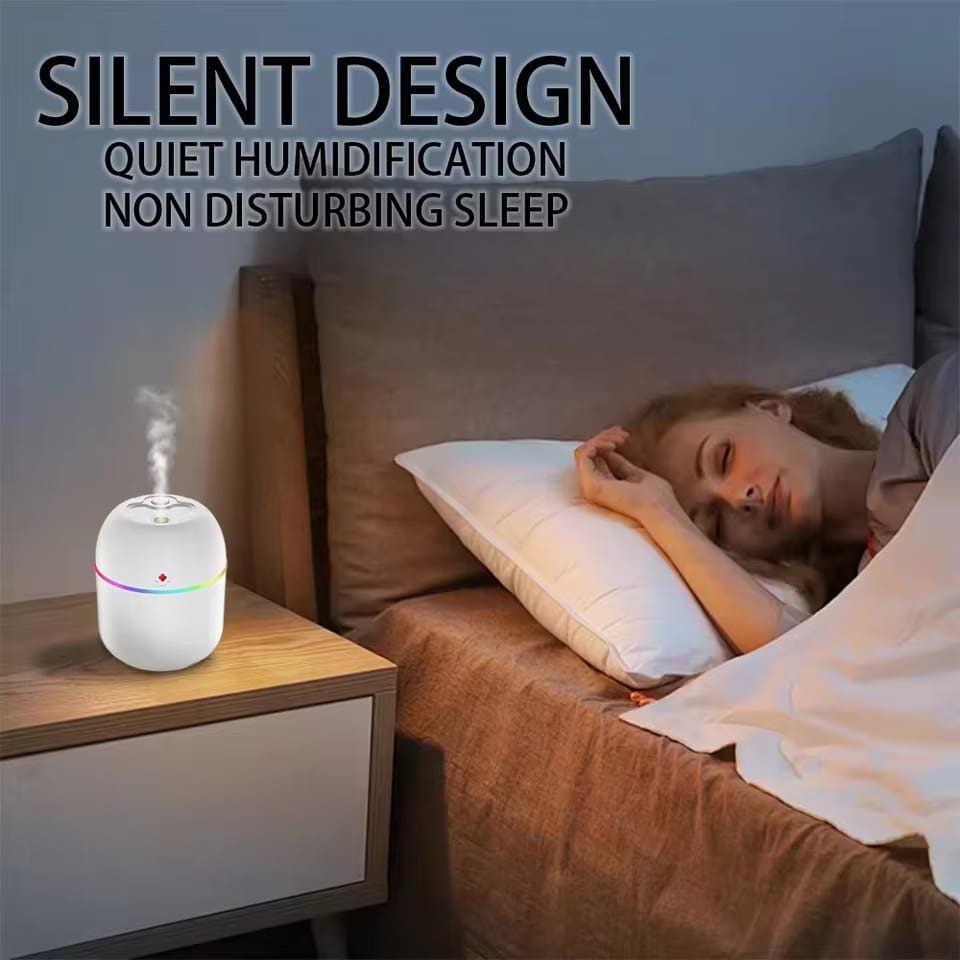 Mini USB Air Humidifier – Silent Cool Mist & LED Night Light for Home, Car & Office