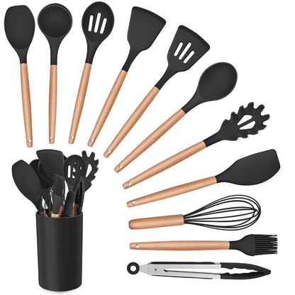12 Pcs Silicone Kitchen Utensils – Heat-Resistant & BPA-Free Cooking Tools Set