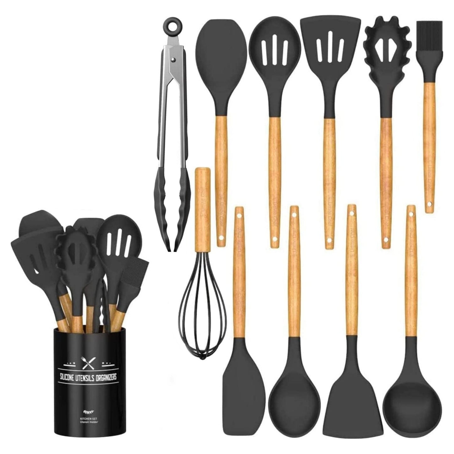 12 Pcs Silicone Kitchen Utensils – Heat-Resistant & BPA-Free Cooking Tools Set