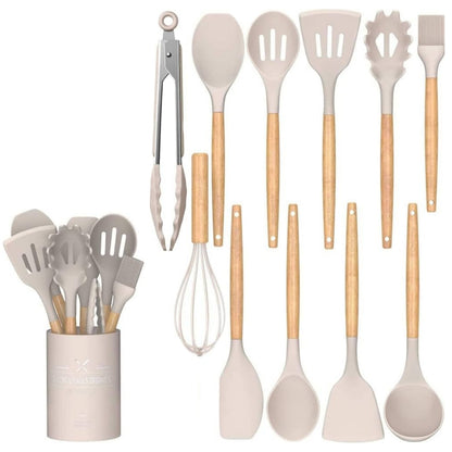 12 Pcs Silicone Kitchen Utensils – Heat-Resistant & BPA-Free Cooking Tools Set